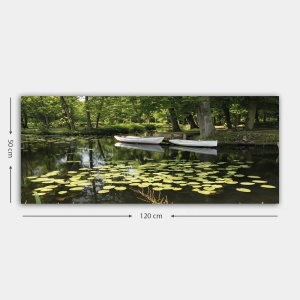Tablou decorativ Re-Bloom, lemn/panza, verde, 50 x 120 cm - Img 2