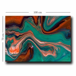Tablou decorativ Re-Bloom, model abstract, lemn/panza, 70 x 100 cm - Img 2