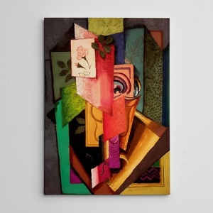 Tablou decorativ Re-Bloom, model abstract, lemn/panza, multicolor, 50 x 70 cm - Img 2