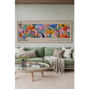 Tablou decorativ Re-Bloom, model floral, lemn masiv/MDF, multicolor, 33 x 70 cm - Img 2