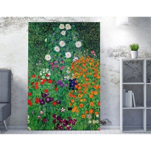 Tablou decorativ Re-Bloom, model floral, lemn/panza, multicolor, 70 x 100 cm - Img 2