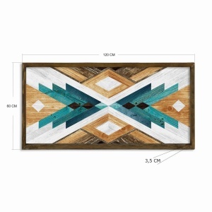 Tablou decorativ Re-Bloom, model geometric, MDF/lemn masiv, multicolor, 120 x 60 cm - Img 2