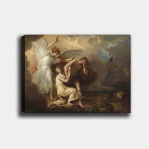 Tablou decorativ Re-Bloom, model ingeri, panza/lemn, maro, 70 x 100 cm