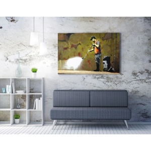 Tablou decorativ Re-Bloom, panza/lemn, multicolor, 50 x 70 cm - Img 2