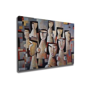 Tablou decorativ Re-Bloom, panza/lemn, multicolor, 50 x 70 cm - Img 1