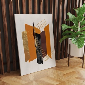 Tablou decorativ Re-Bloom, panza/lemn, multicolor, 50 x 70 cm - Img 3