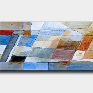 Tablou decorativ Re-Bloom, panza/lemn, multicolor, 70 x 100 cm