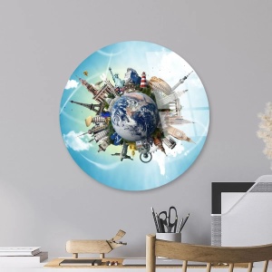 Tablou decorativ Re-Bloom, sticla calita, multicolor, 30 cm - Img 4