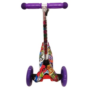 Trotineta cu 3 roti si luminite multicolore, Mov, PC 54-E - Img 3