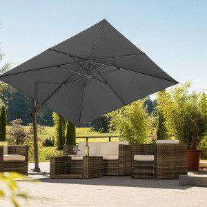 Umbrela de soare Rhodos Twist, antracit, 300 x 300 cm - Img 8