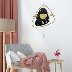Vakia ceas decorativ de perete, metal, 44x63 cm, negru/auriu - Verificat A · Re-Bloom - Img 4