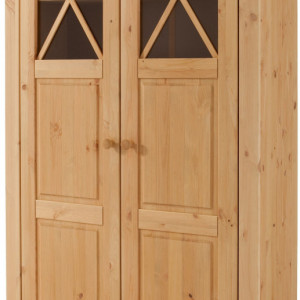 Vitrina Clarissa lemn masiv de pin, maro, 90 x 35 x 160 cm - Img 2