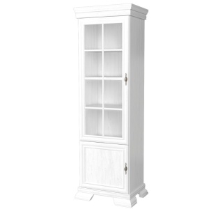 Vitrina living VMW1, 2 usi, 4 polite, Alb Antichizat, 58 x 40 x 193 cm - Img 3