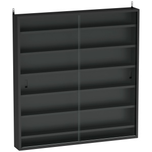 Vitrina pentru depozitarea jucariilor Re-Bloom, PAL/sticla, negru, 80 x 9,5 x 83 cm, Resigilat, Grad A - Img 1