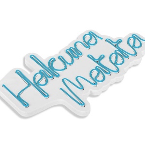 Wallity decor de perete neon LED, plastic/spuma PVC, 47x29x2 cm, 12V CC, adaptor inclus, cablu 375 cm, 19.656W, IP67, alb/albastru - Verificat A · Re-Bloom