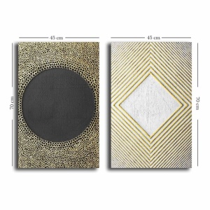 Wallity set 2 tablouri decorative canvas, 2x45x70 cm, panza 100% 2.8mm, rama lemn pin 100%, multicolor - Verificat A · Re-Bloom - Img 2