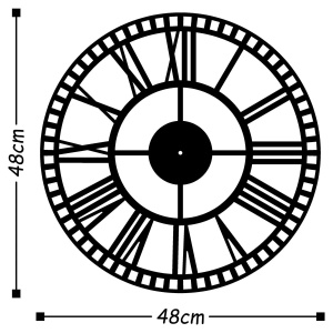 Wallxpert ceas de perete decorativ, metal 100% grosime 1.5mm, 48x48 cm, mecanism AA, negru - Verificat A · Re-Bloom - Img 2