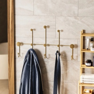 Wallxpert cuiere de perete metal, 80x45x10 cm, grosime 9mm, capacitate 10 kg, 1.068 kg, auriu - Verificat A · Re-Bloom - Img 2