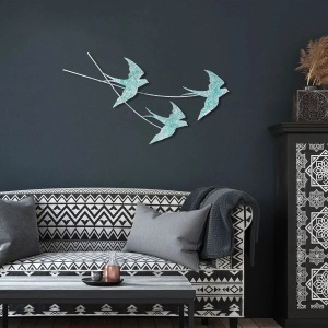 Wallxpert decor de perete metal pictat manual, 70x42 cm, grosime 1.5mm, albastru - Verificat A · Re-Bloom - Img 2