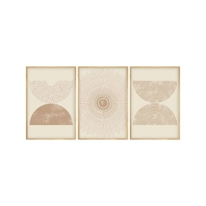 Wallxpert set 3 tablouri decorative cu rama, 3x50x70 cm, MDF 3mm, cadru lemn solid 2 cm, multicolor - Verificat A · Re-Bloom