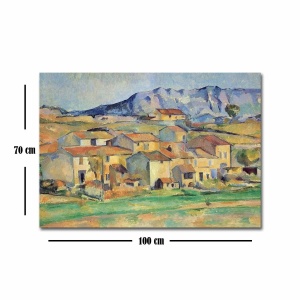 Wallxpert tablou canvas Paul Cézanne Hamlet at Payennet 70x100 cm, panza suede 100%, rama lemn 100% 3 cm, multicolor - Verificat A · Re-Bloom - Img 2