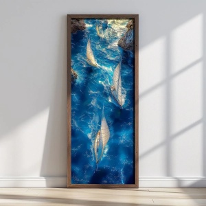 Wallxpert tablou decorativ inramat, 40x120 cm, MDF 3mm, imprimare UV, cadru lemn pin 3.5mm, format panoramic, multicolor - Verificat A · Re-Bloom - Img 3