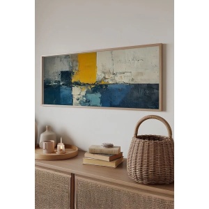 Wallxpert tablou decorativ inramat, 50x120 cm, MDF 2.7mm, cadru lemn masiv 2 cm, imprimare digitala, format panoramic, multicolor - Verificat A · Re-Bloom - Img 3