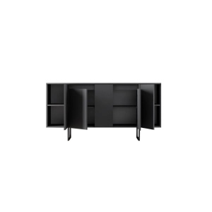 Woody Fashion consola, PAL melaminat 18mm + picioare metalice, 160x35x80 cm, antracit - Verificat A · Re-Bloom - Img 5