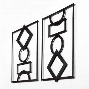 Accesoriu decorativ de perete Mirror, metal, negru, 72 x 40 x4 cm