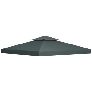 Acoperis de schimb pentru foisor Re-Bloom, poliester, 3x3 m, tesatura margine 18 cm, gri antracit - Verificat A · Re-Bloom