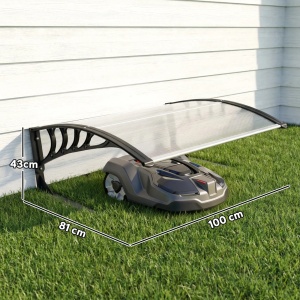 Acoperis exterior pentru masina de tuns iarba Re-Bloom, metal/PC/aluminiu/PP, 100x81x43 cm, impermeabil, protectie UV30+, alb/negru - Verificat A · Re-Bloom - Img 2