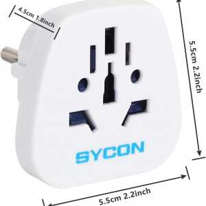 Adaptor universal Sycon, plastic, alb, 5,5 x 5,5 x 4,5 cm - Img 8
