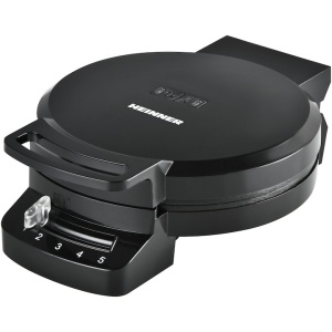 Aparat de facut gofre Heinner HWF-F1200BK , 1200W, capacitate: 1 gofra/vafa, placi fixe cu invelis antiaderent, termostat ajustabil