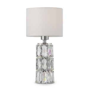 Aplica de perete Lund, metal/textil, crom/alb, 19 x 15 x 31 cm