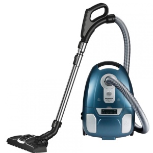 Aspirator cu sac Heinner HVC-MLED700BL, Putere 700W, Putere aspirare 180W, Display LED, Telecomanda pe maner, Sac textil: 3.5L, Tub telescopic metalic, Albastru