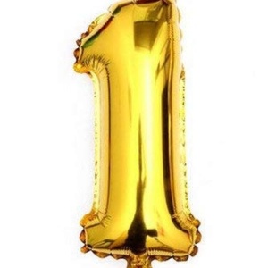 Balon aniversar Maxee, cifra 1, auriu, 40 cm