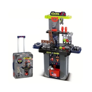 Banc de lucru jucarie Rovo 102A, cu unelte si accesorii, 42 piese - Img 5