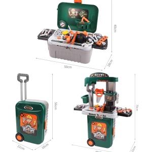 Banc de lucru jucarie Rovo 952, cu unelte si accesorii, 35 piese - Img 5