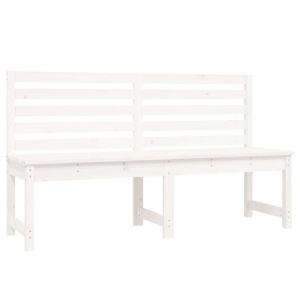 Banca de gradina Plattekill, lemn masiv, alb, 48 x 91,5 x 157,5 cm