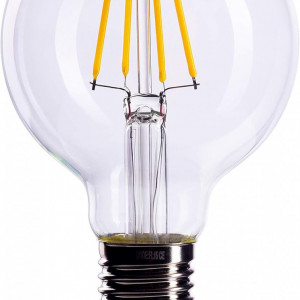 Bec decorativ LED E27CROWN, sticla, 4W, 230V, lumina alb cald, 12 x 8 cm - Img 3