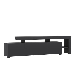 Beliz Forme comoda TV cu lumini LED, melamina 18mm, 192x53x37 cm, 3 usi, antracit - Verificat A · Re-Bloom