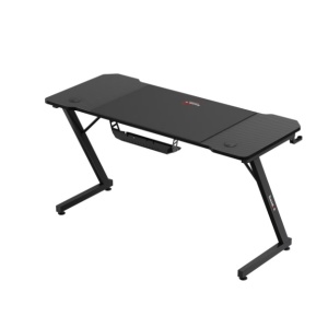 Birou gaming Huzaro, Hero 3.3, 140 x 60 x 74 cm, inclusiv mousepad 80 x 58 cm, 2 Intrari Pentru Cabluri, Negru - Img 5