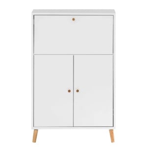 Birou secretaire Serie 500, PAL, alb/natur, 65 x 102 x 39 cm