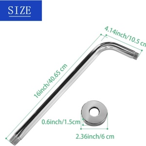 Brat de extensie pentru dus Vigime, otel inoxidabil, argintiu, 40,6 x 10,5 cm