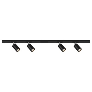Brilo spotlight 4 lumini GU10, 161 cm, aluminiu vopsit electrostatic, dimabil, IP20, negru - Verificat A · Re-Bloom