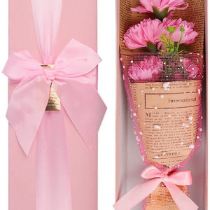 Buchet de flori artificiale ZoneYan, roz, sapun/plastic, 33 x 8 x 5 cm - Img 1