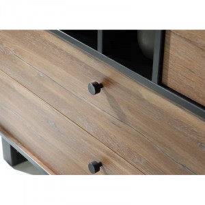 Bufet Idlewild, lemn fabricat/metal, maro/negru, 70 x 42 x 181 cm