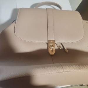 C'iel, Rucsac de piele naturala cu bretele ajustabile Milo, Roz somon, 31x28.5x14, Resigilat, Grad A - Img 2