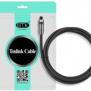 Cablu optic EMK, fibra optica SPDIF Mini 3.5mm, negru, 8 m - Img 2