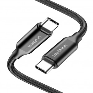 Cablu USB C la USB C Unamnk, 60W, negru, 2 m - Img 1